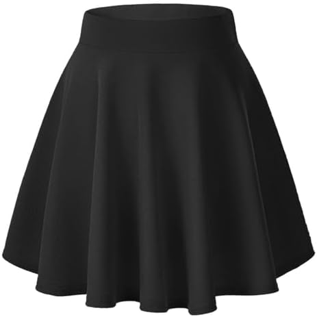 Basic Versatile Stretchy Flared Casual Mini Skater Skirt