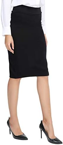 Elastic Waist Stretch Bodycon Midi Pencil Skirt